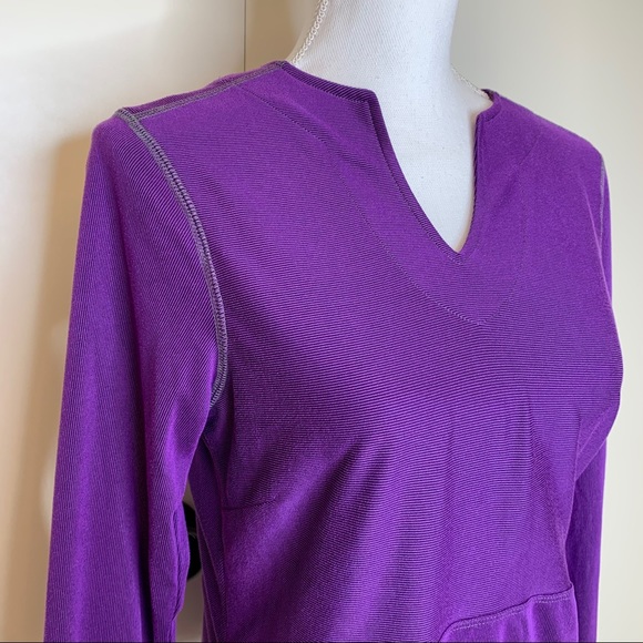 WOOLRICH V-NECK PULLOVER PURPLE TOP - Picture 2 of 14